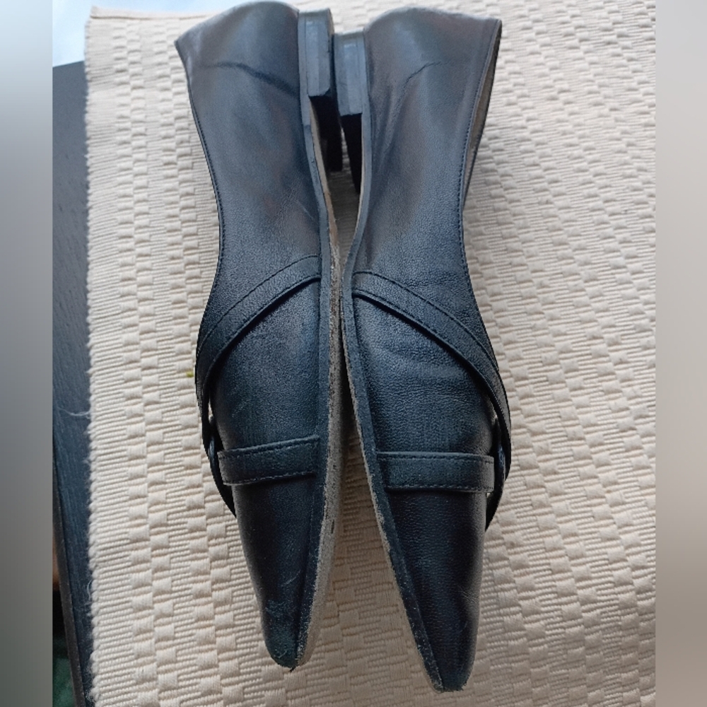 Classic Black Leather Flats by Pancaldi for Diane B.Hand Made In Italy. - Picture 3 of 8